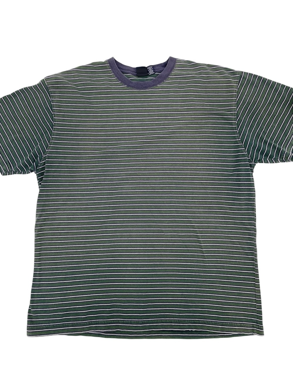 Vintage 90s Y2K Gap Men's T-Shirt Large Green Striped Crew Neck Cotton Skater